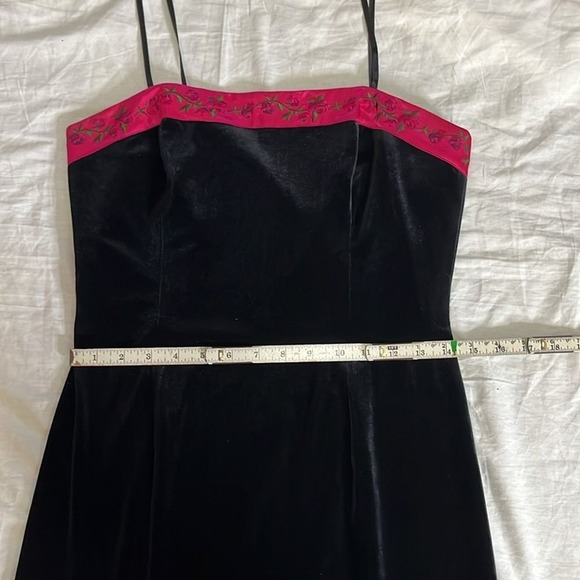 Vintage Papell Boutique Velvet Strapless Gown 8 Embroidery 90's Y2K Whimsigoth - Picture 11 of 14